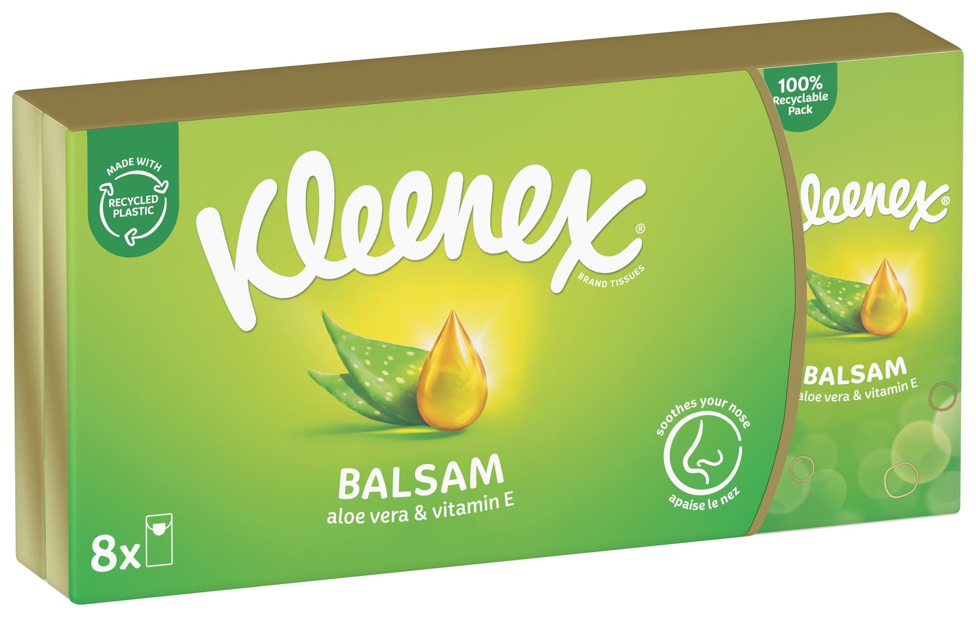 Kleenex® Balsam papírové kapesníčky v balíčcích 4vrstvé 8x9ks
