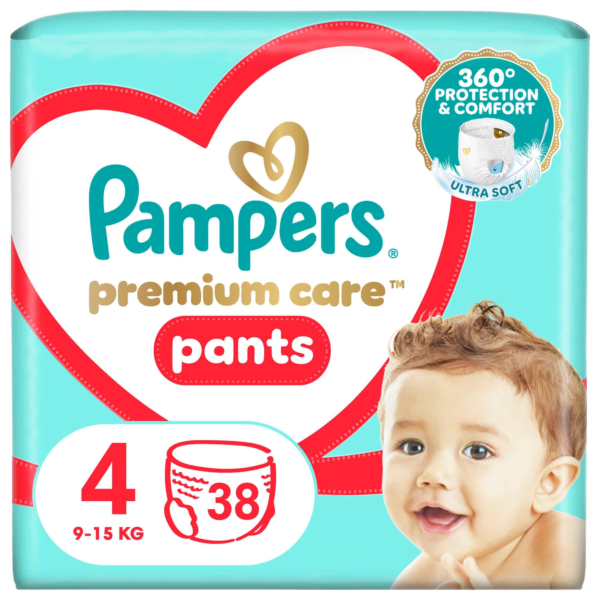Pampers Pants Premium care plenkové kalhotky 4 (9–15 kg)