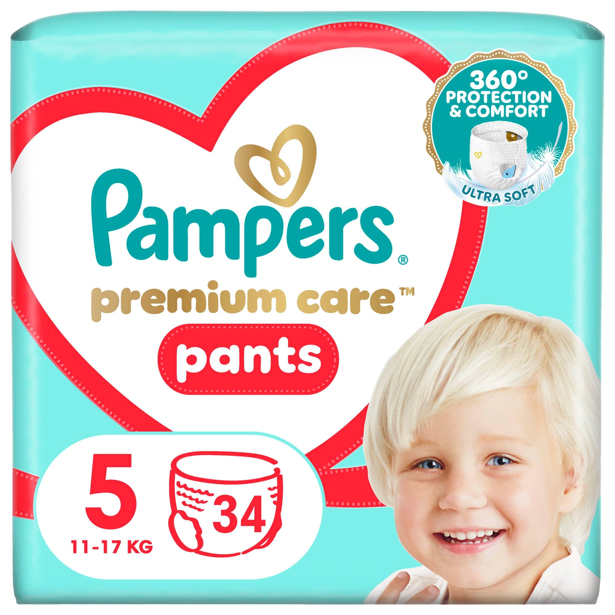 Pampers Pants Premium care plenkové kalhotky 5 (11–17 kg)