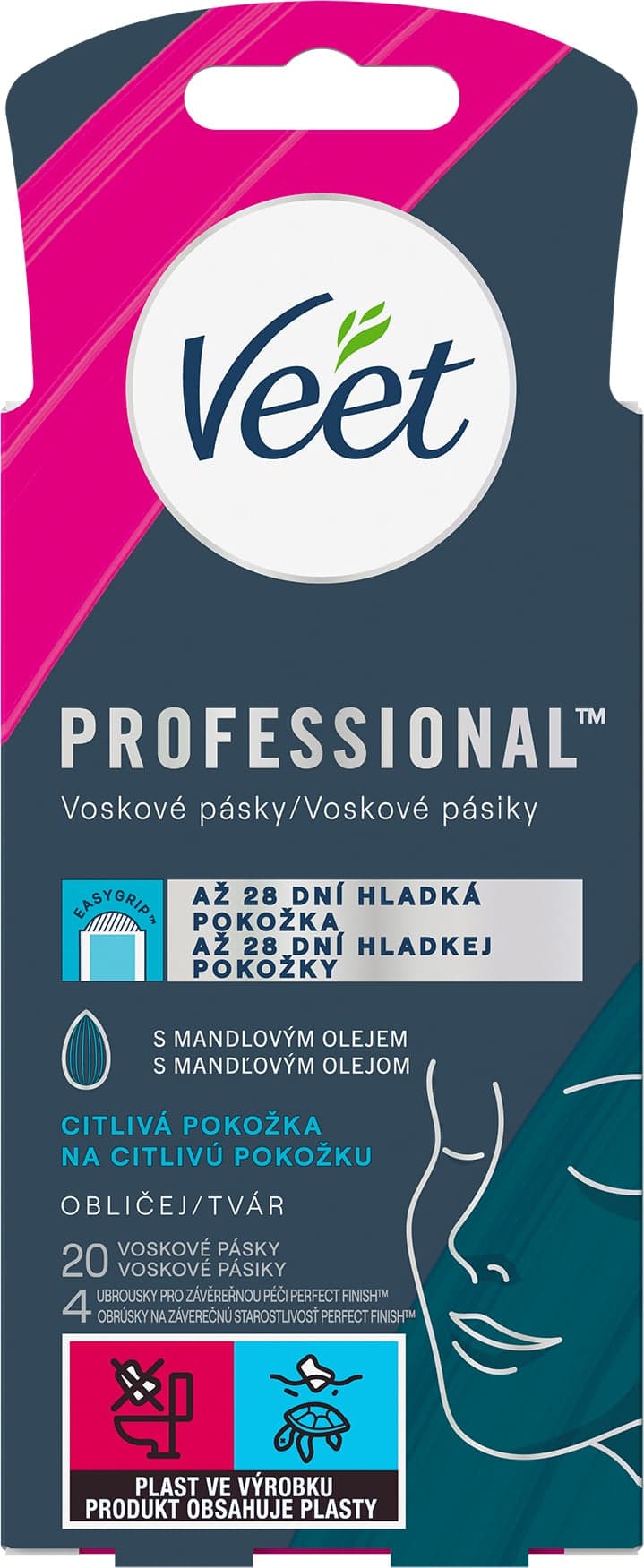 VEET Professional Studené vosk. pásky na obličej pro citlivou pokožku