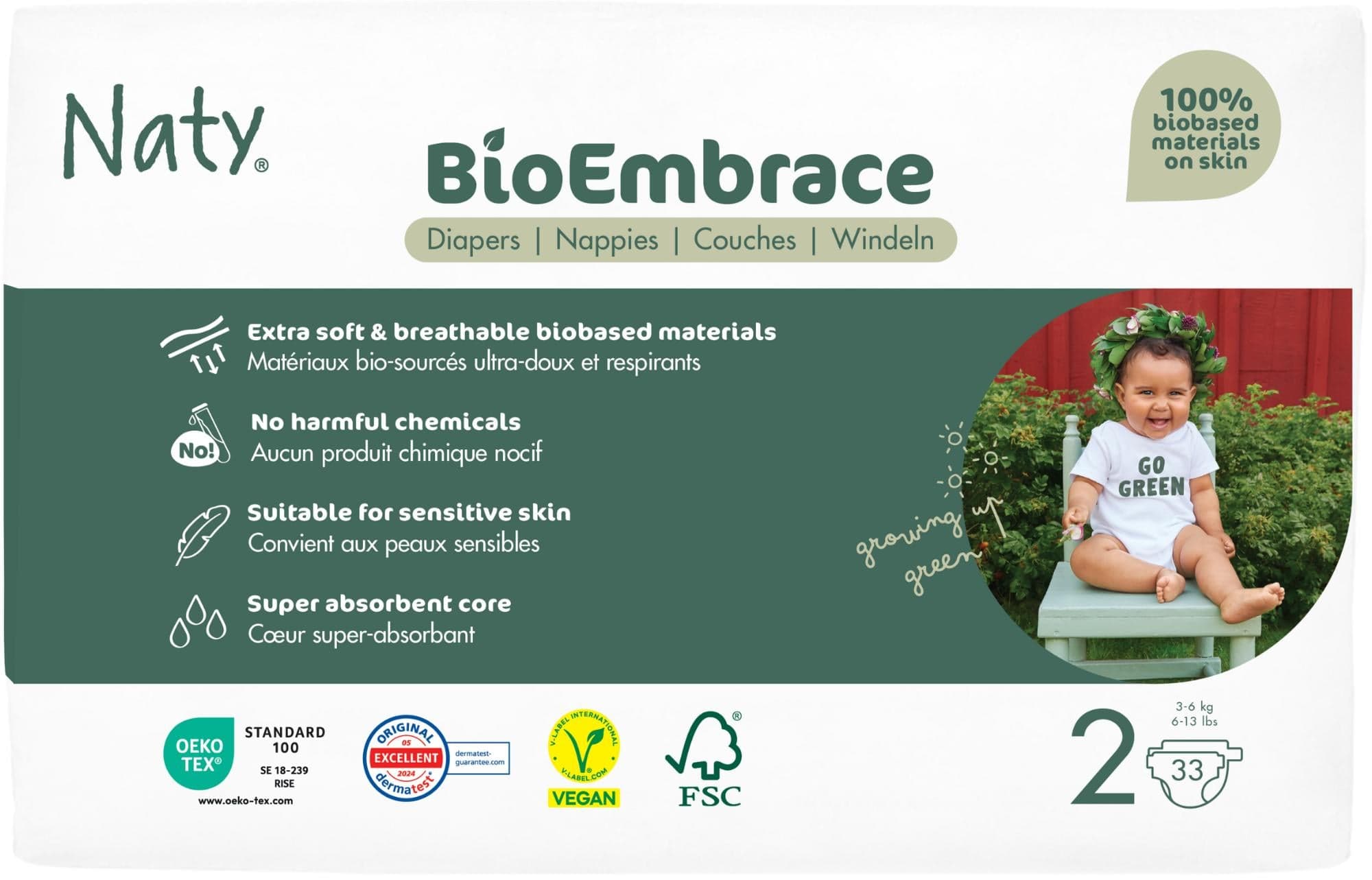 Naty Bioembrace plenky Mini (velikost 2) 3–6 kg