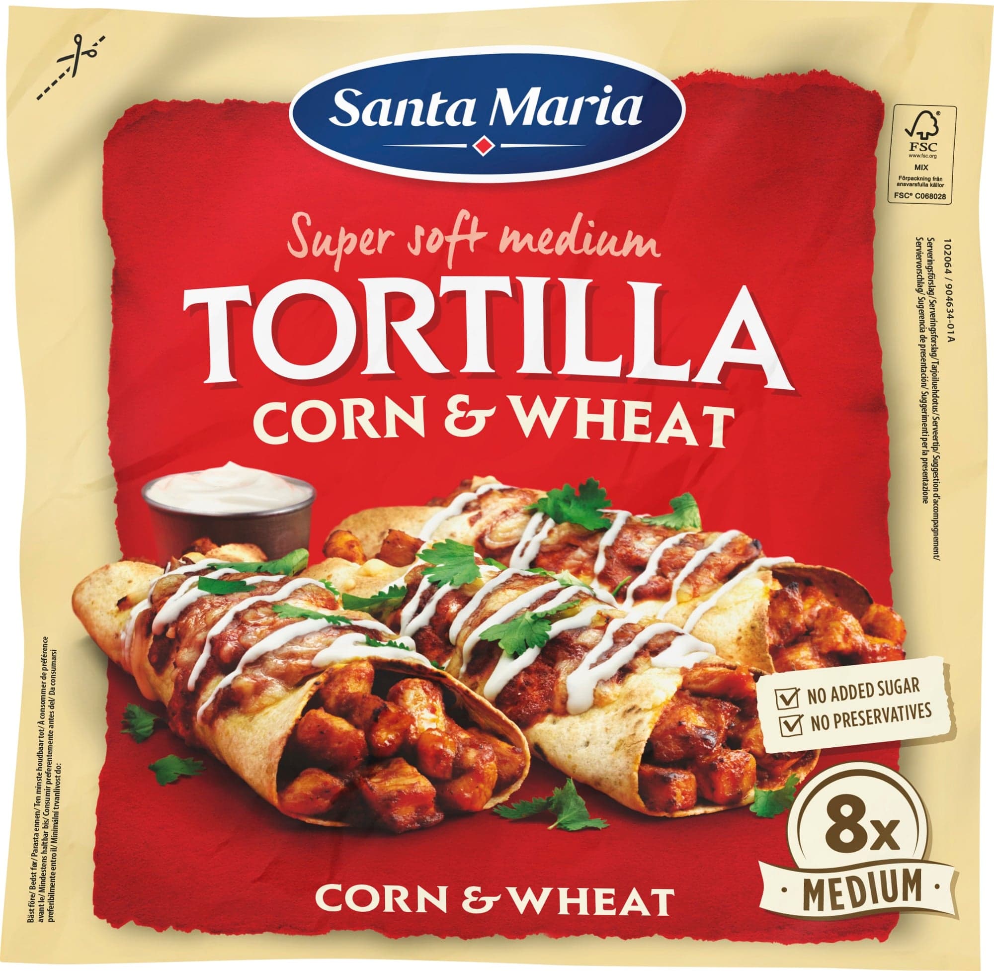 Santa Maria Tex Mex Kukuřično-pšeničná tortilla 20cm 8ks