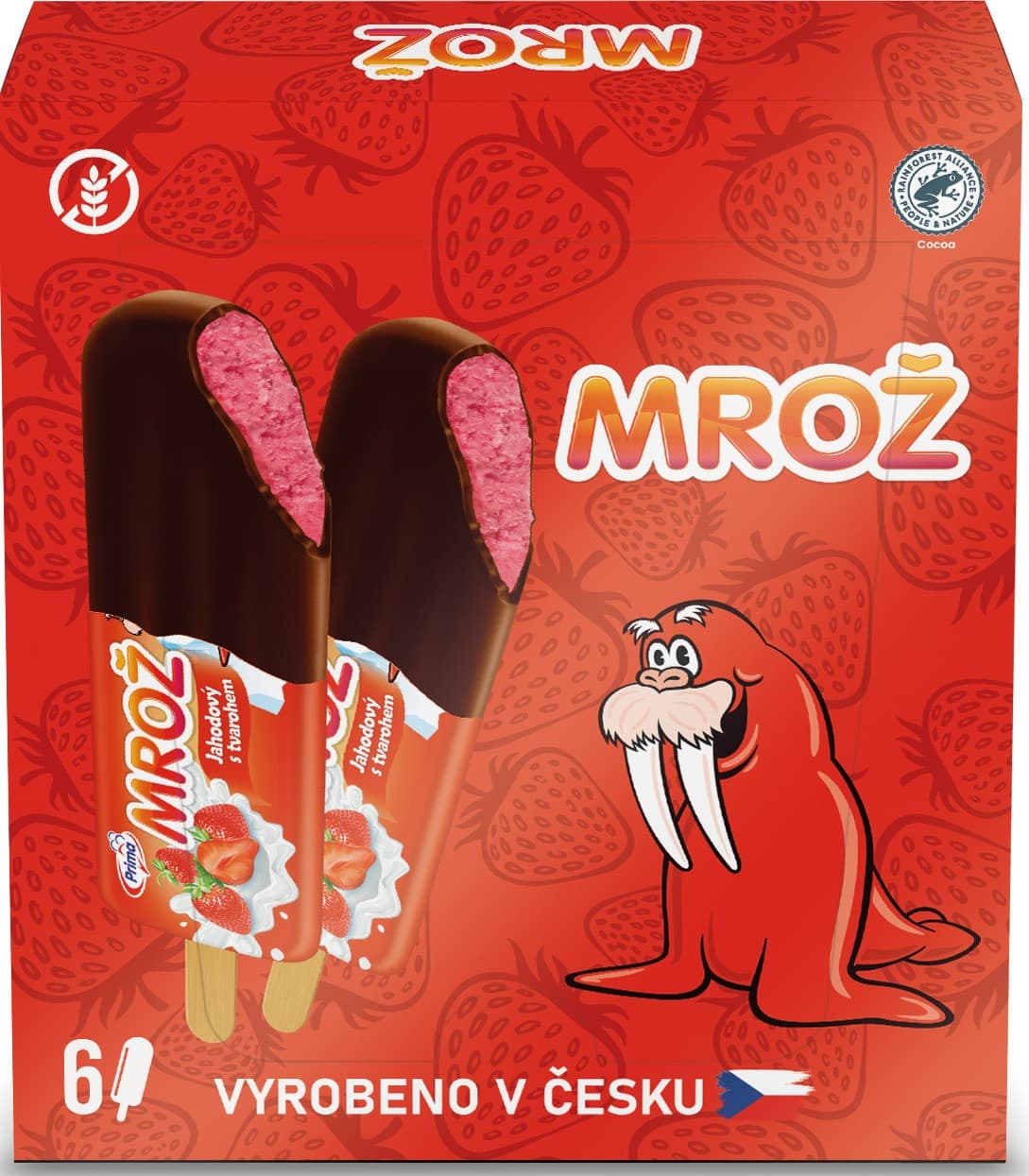 Mrož jahodový s tvarohem multipack (6×45 ml)
