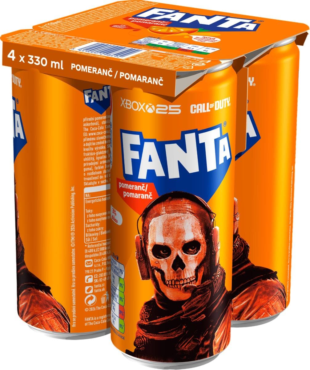 Fanta Pomeranč 4x0,33l plech