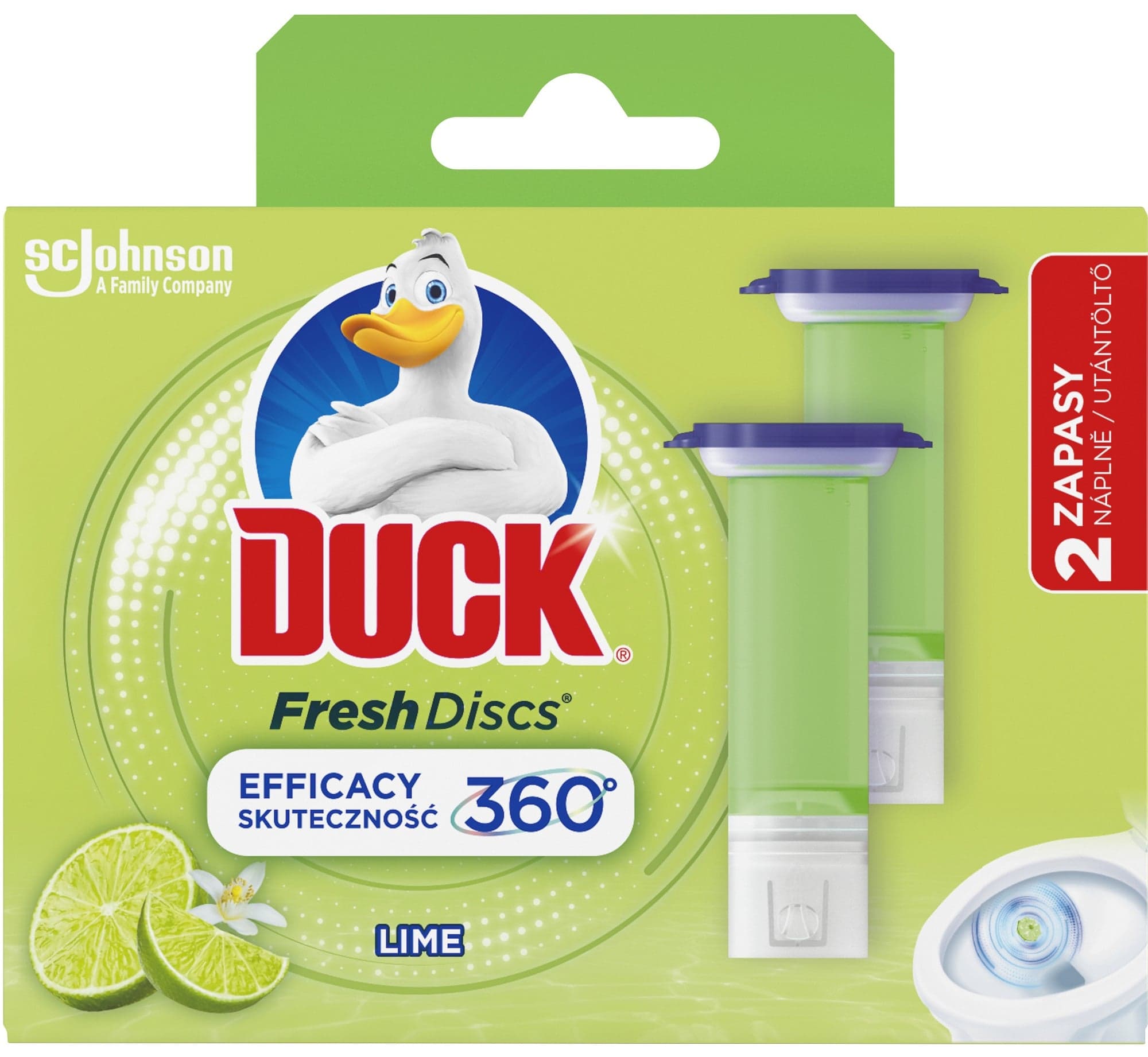 Duck Fresh Discs Duo Lime WC čistič, náplň 2×36 ml