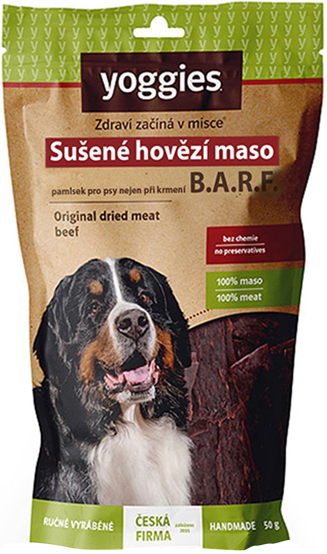 Yoggies B.A.R.F. Sušené hovězí maso pro psy