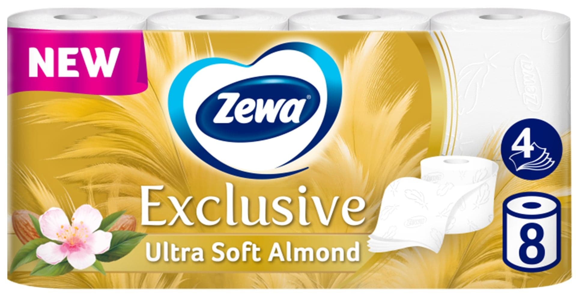 Zewa Exclusive Ultra Soft Almond toaletní papír 4vrstvý, 8 ks