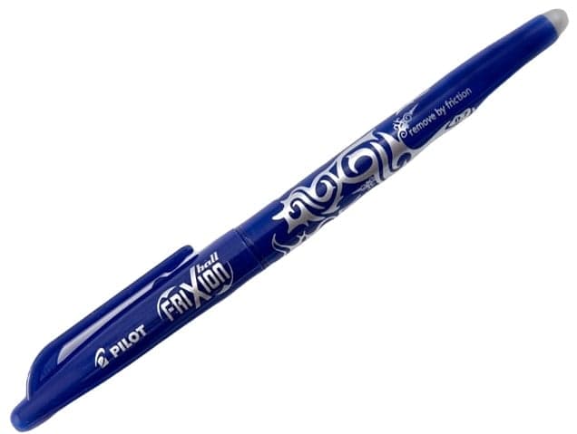 Pilot FriXion Ball M, modrý gelový gumovací roller, šířka stopy 0,25 mm, šířka hrotu 0,7 mm