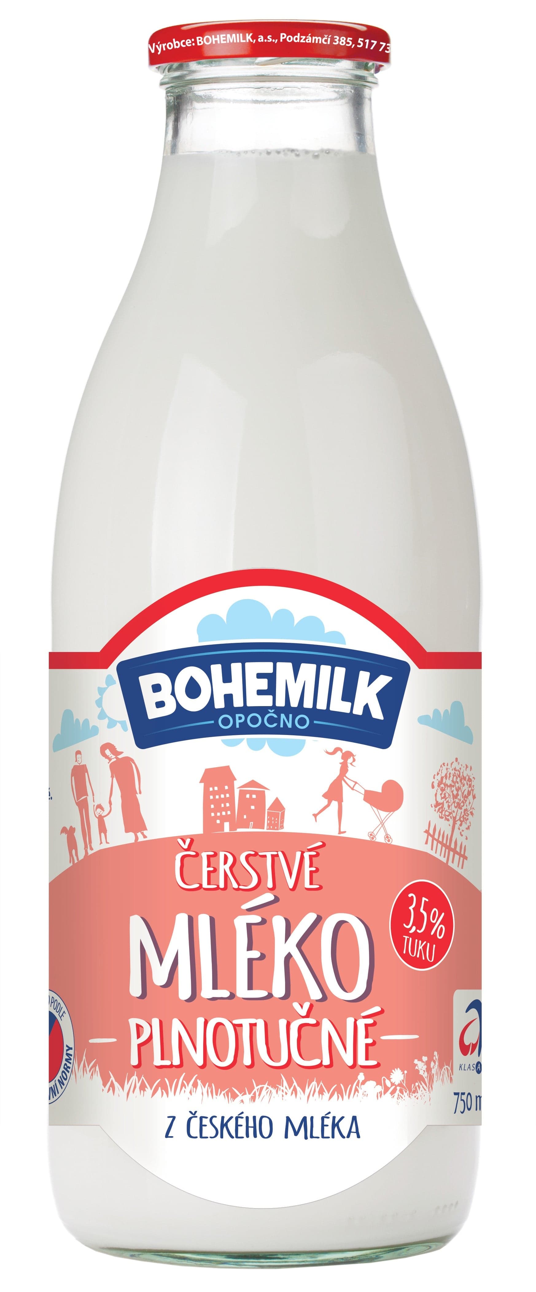 Bohemilk Čerstvé mléko ve skle plnotučné 3,5%