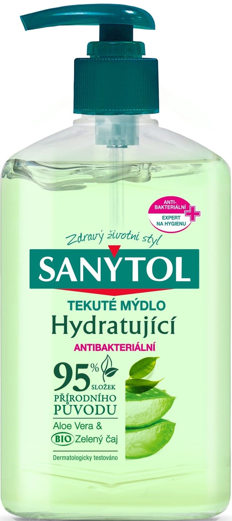 Sanytol Hydratující antibakteriální mýdlo aloe vera & zelený čaj