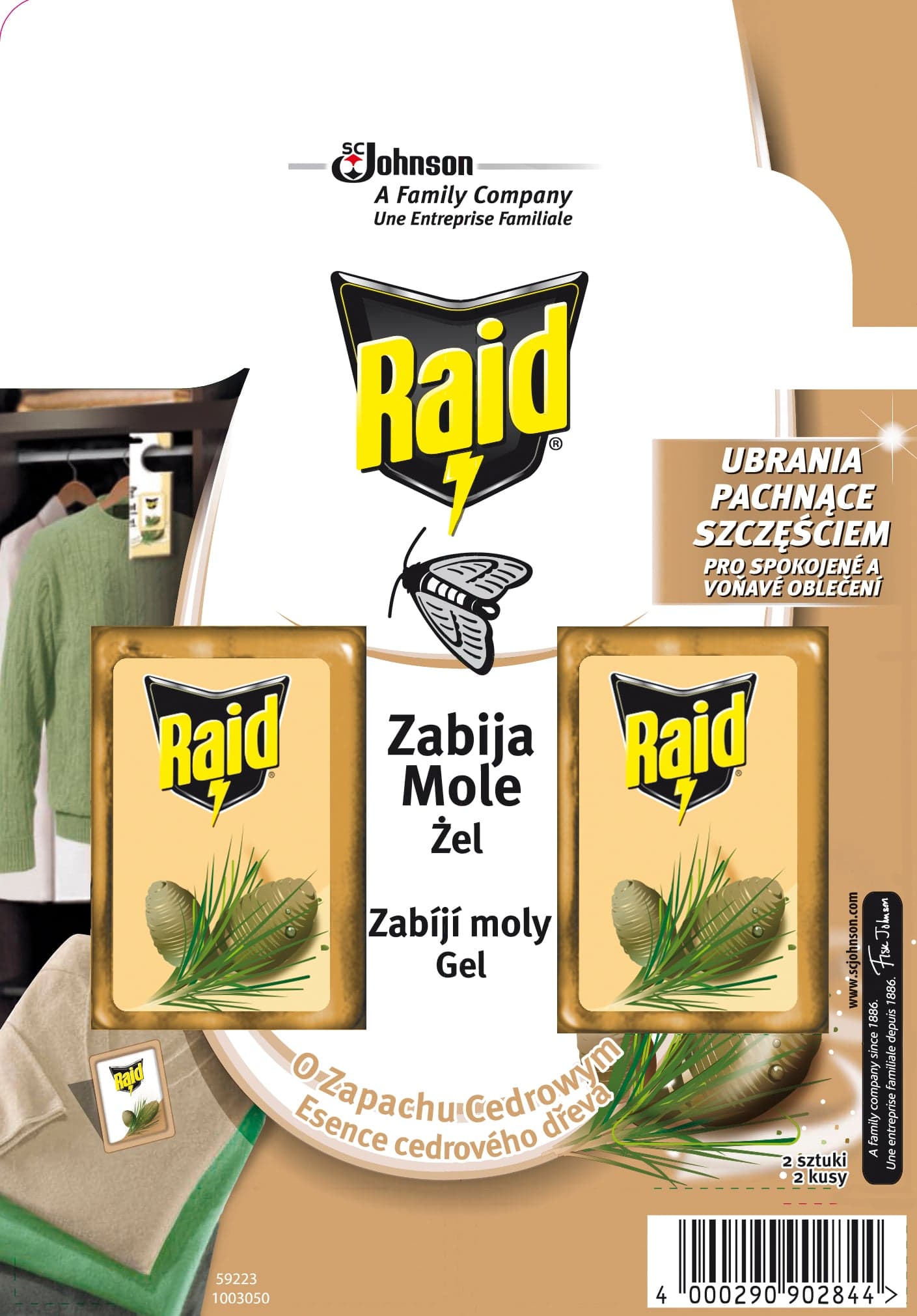 Raid proti šatním molům gel cedr