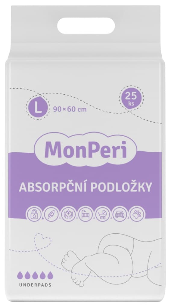 MonPeri EKO Jednorázové absorpční podložky 90 × 60 cm