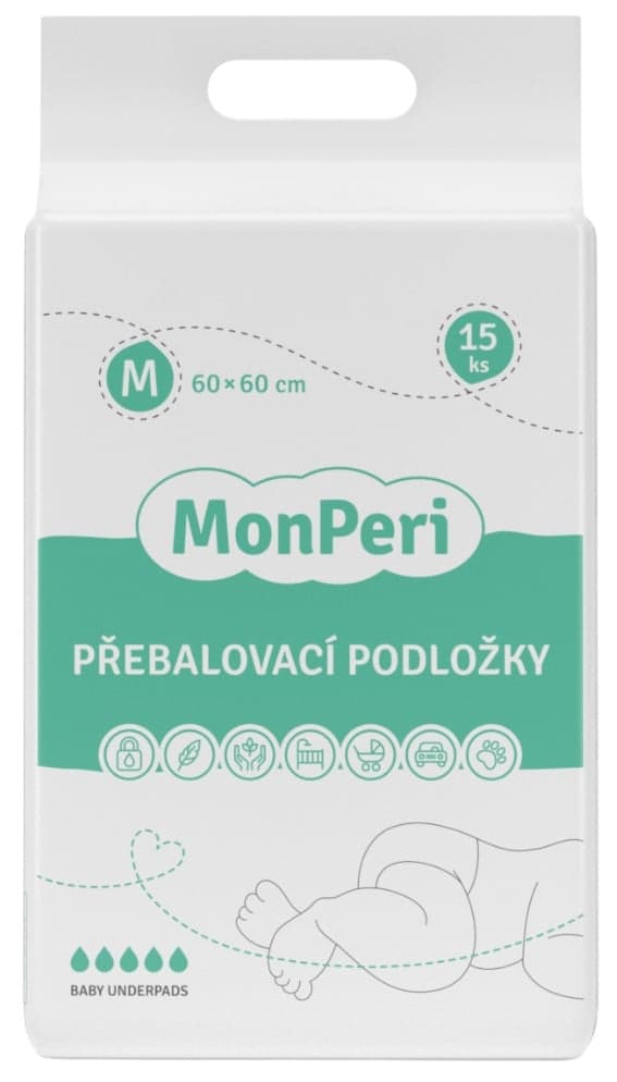 MonPeri EKO Jednorázové absorpční podložky 60×60 cm