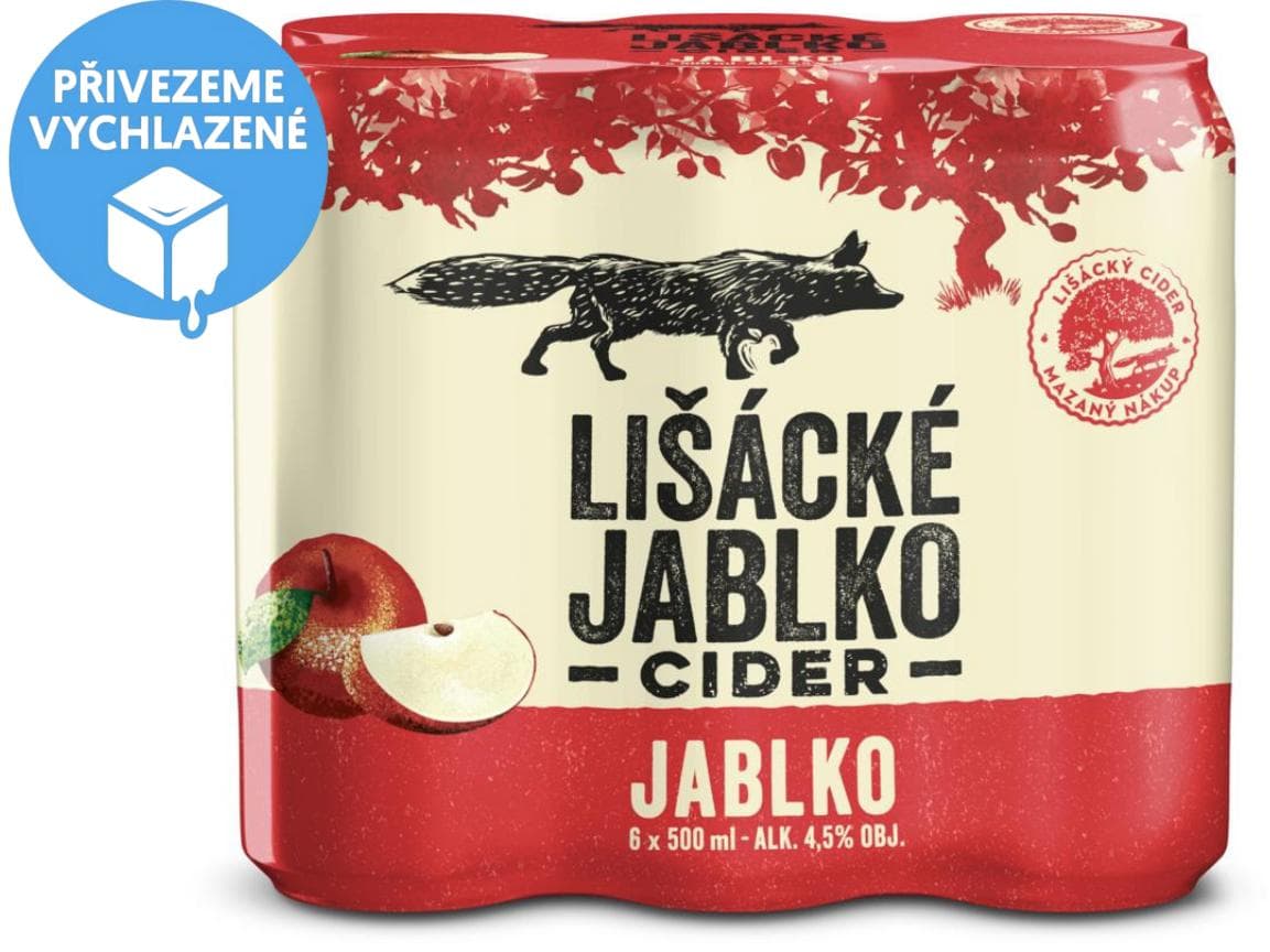Lišácké jablko cider 6×0,5 l plech