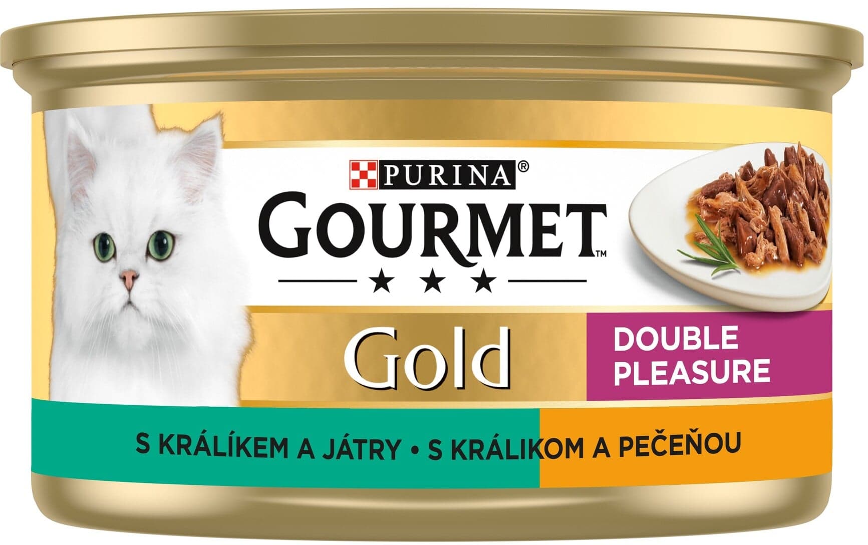 Gourmet Gold konzerva pro kočky králík, játra