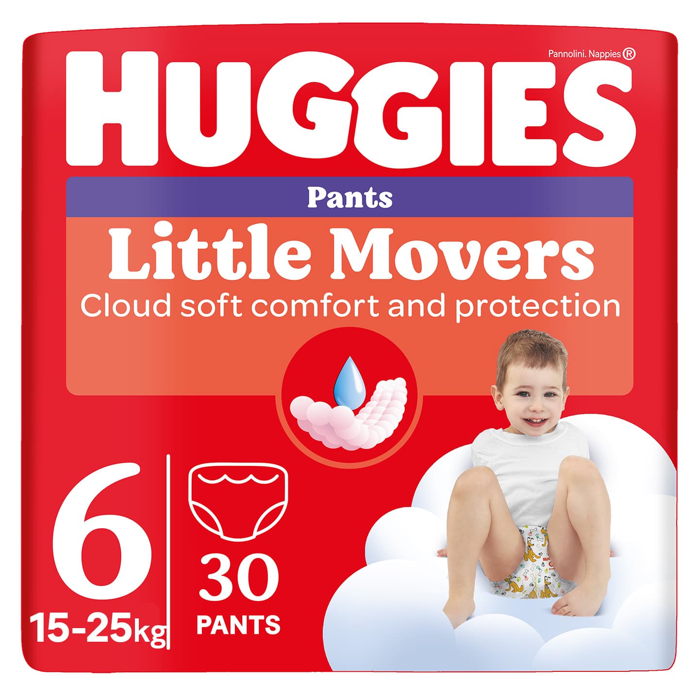 Huggies® Little Movers Pants plenkové kalhotky 6 (15–25 kg)