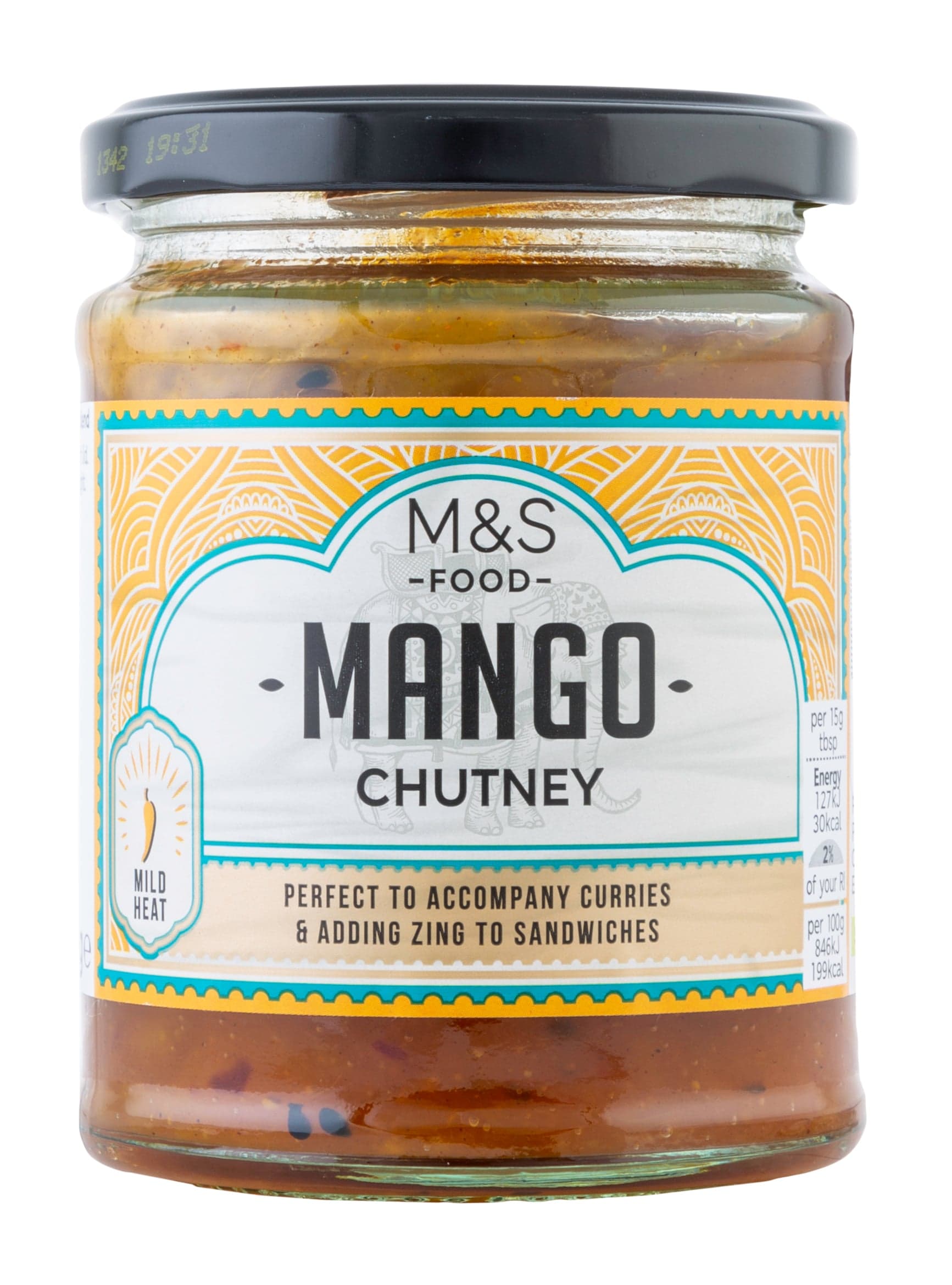 Marks and Spencer Mangové chutney ochucené směsí koření Garam masala