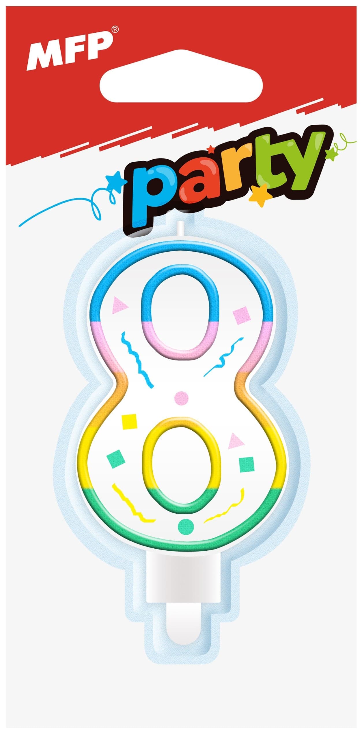 Dortová svíčka č. 8 duhová