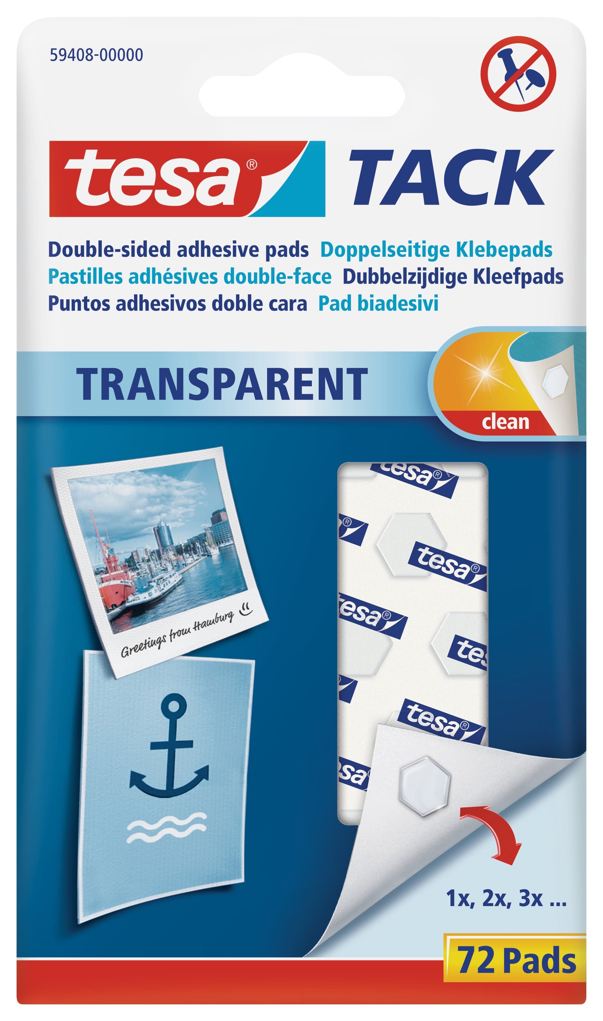 Tesa Průhledné oboustranně lepicí polštářky