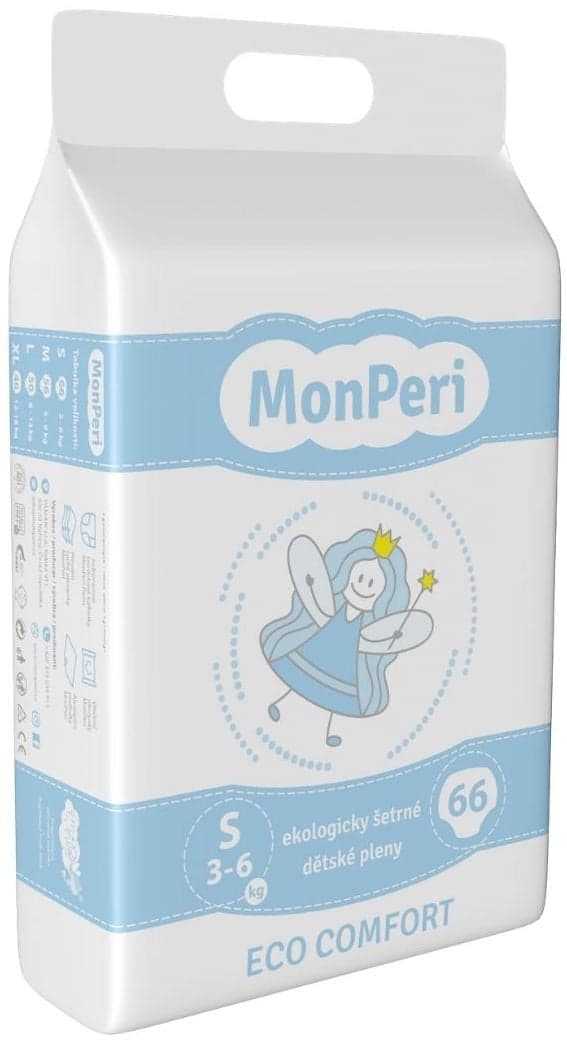 MonPeri EKO Jednorázové plenky comfort S (3–6 kg)