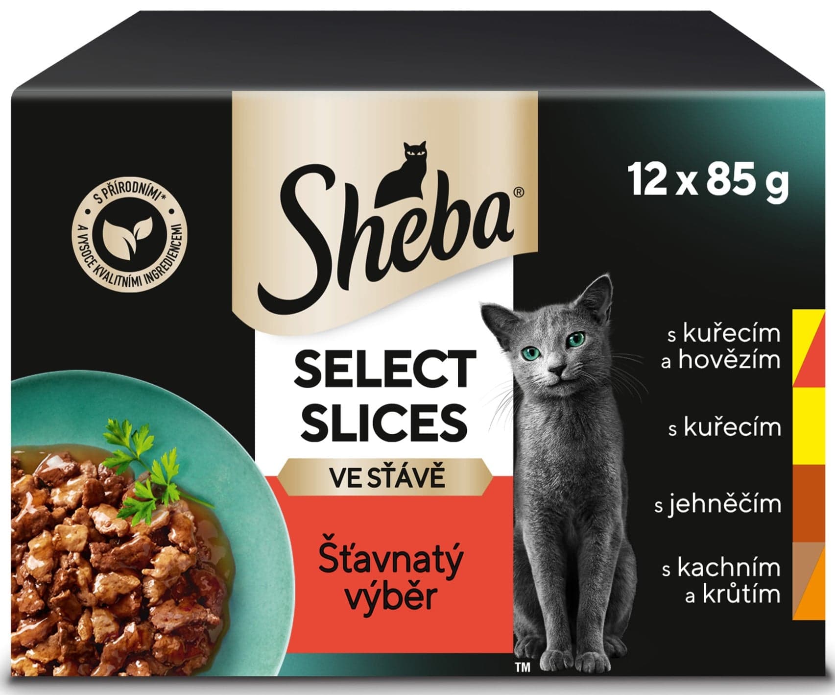 Sheba Kapsičky smíšený výběr ve šťávě pro dospělé kočky 12×85 g