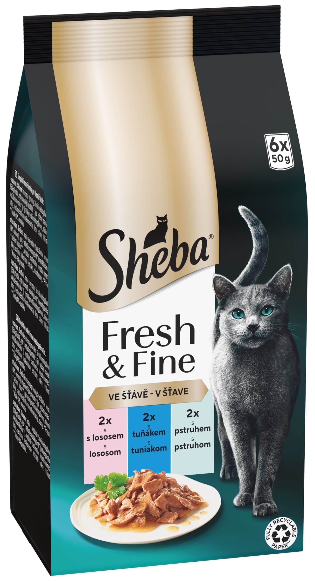 Sheba Fresh & Fine kapsičky rybí výběr v omáčce (6×50 g)