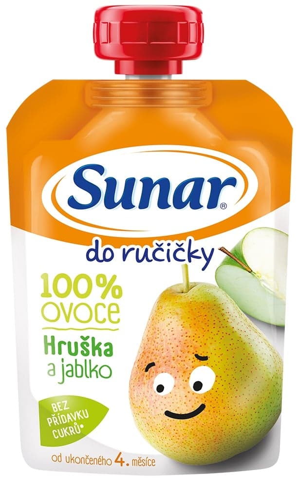 Sunar Do Ručičky Ovocná kapsička hruška a jablko od 4. měsíce