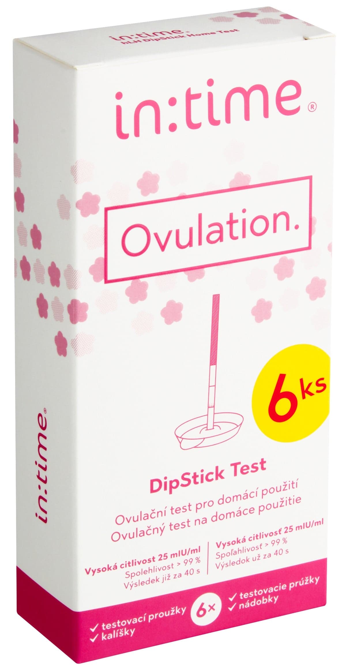 IntiMed Ovulation hLH DipStick ovulační test pro domácí použití s kalíšky