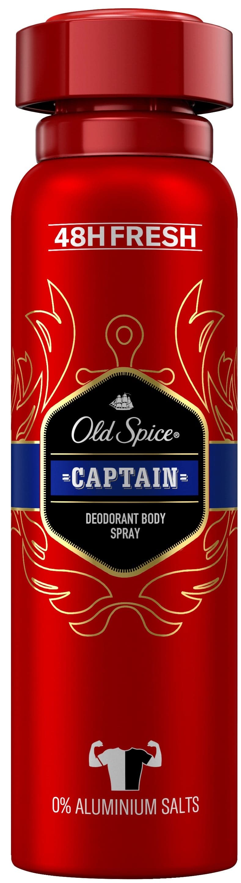 Old Spice Captain deodorant ve spreji s tóny santalového dřeva a citrusů