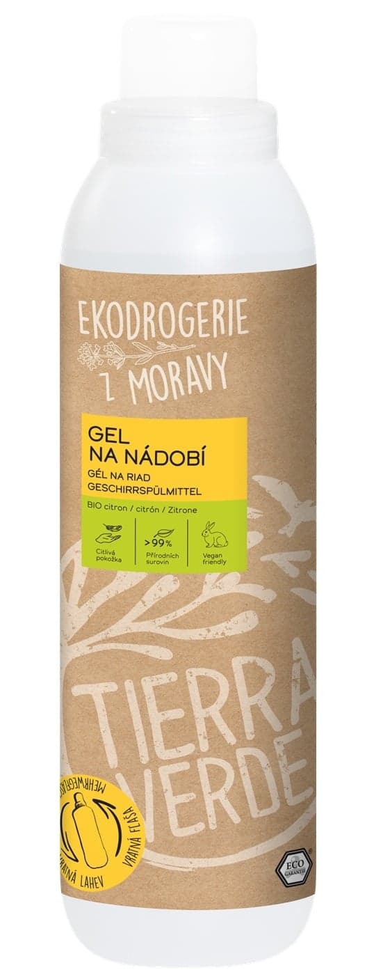 Tierra Verde Gel na nádobí BIO citron, náhradní náplň