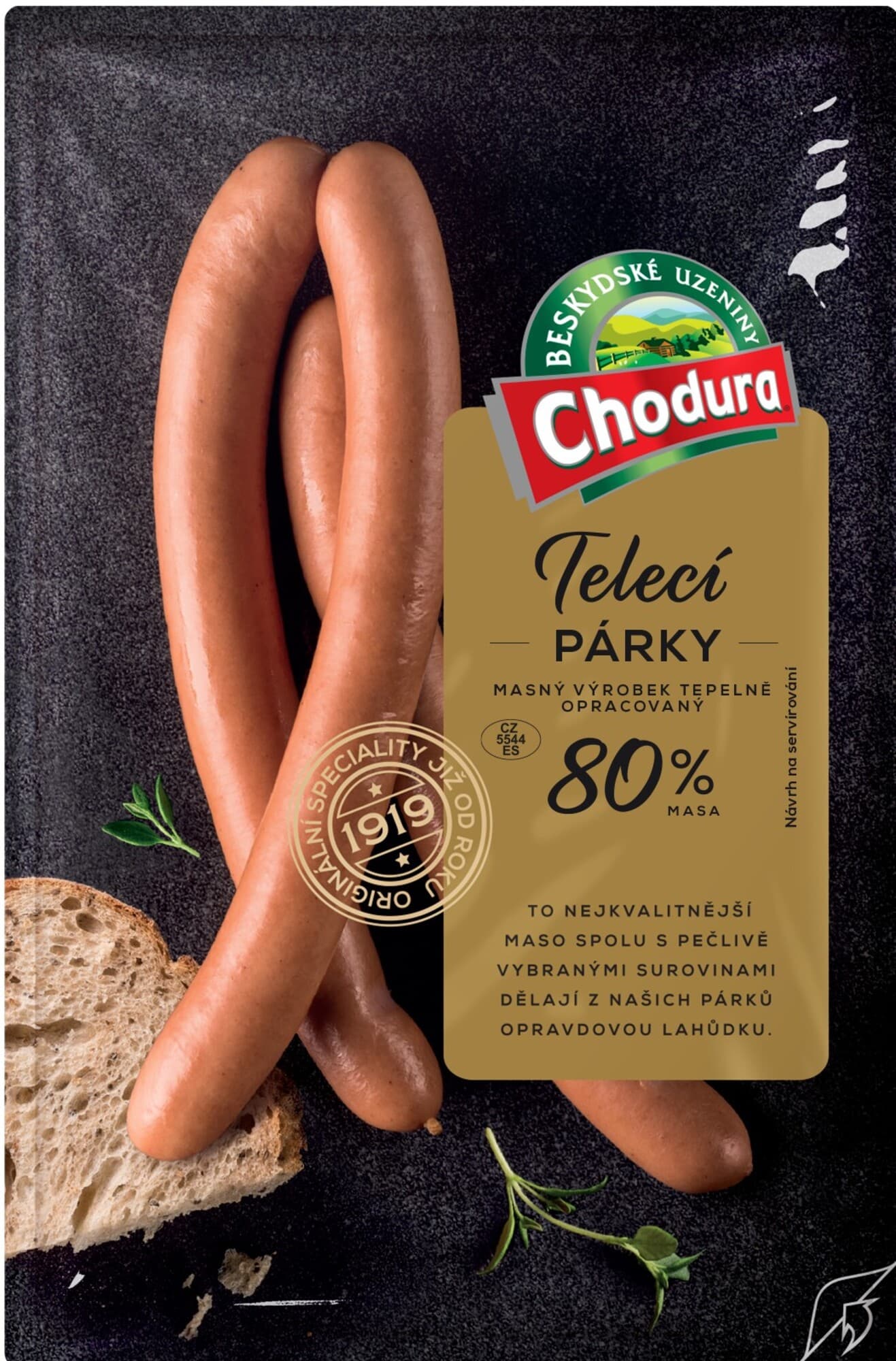 Chodura Telecí párky v přírodním střívku