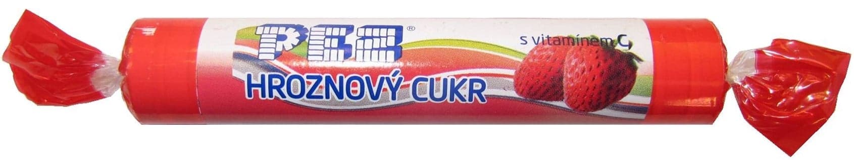 PEZ Hroznový cukr jahoda s vitamínem C