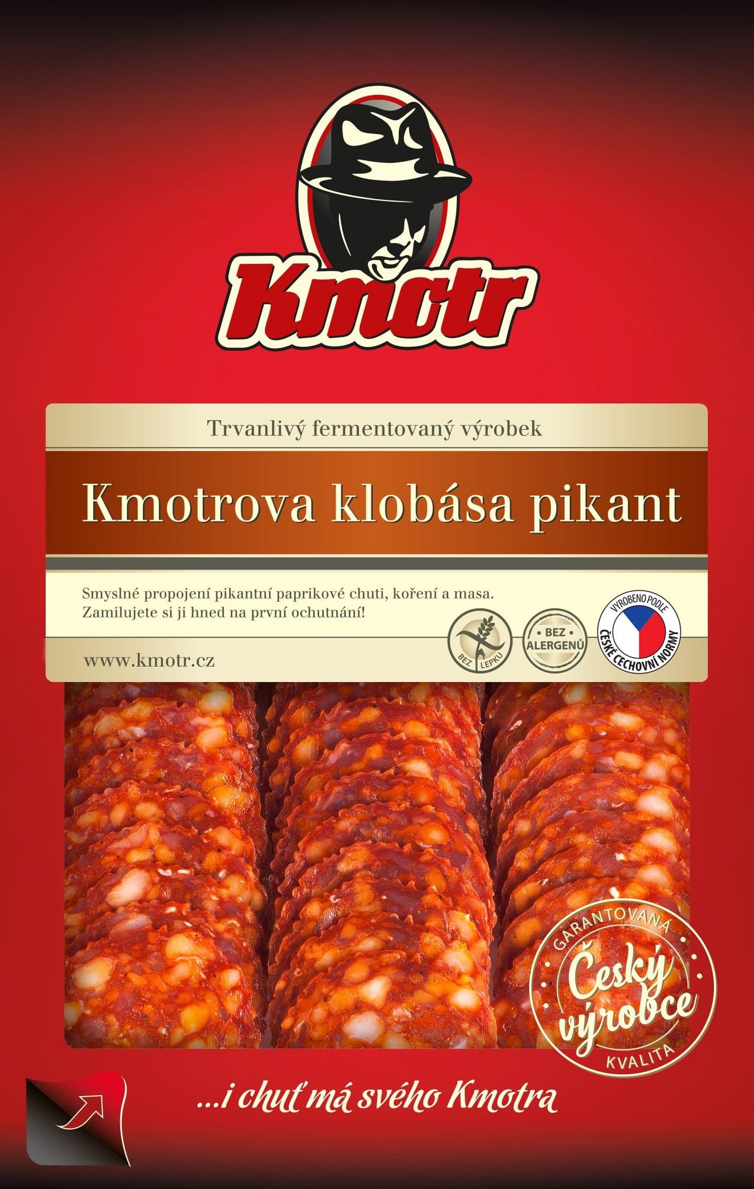 Kmotr Kmotrova klobása pikant krájená