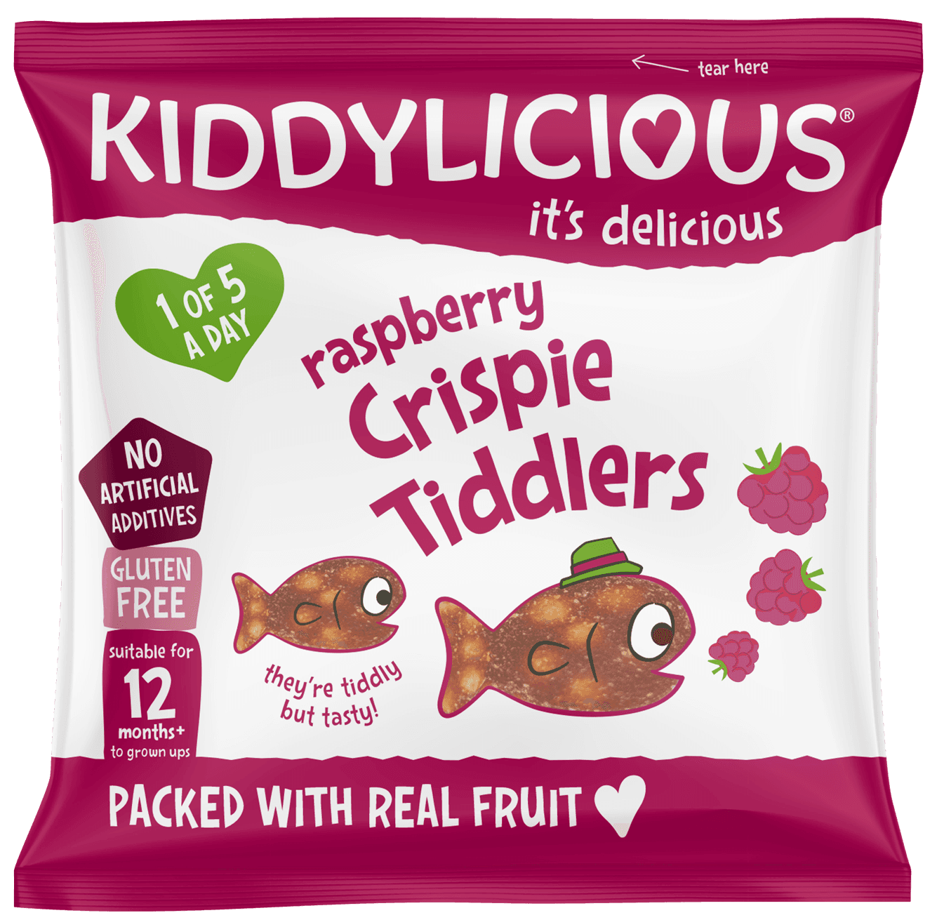 Kiddylicious Křupavé rybičky malinové