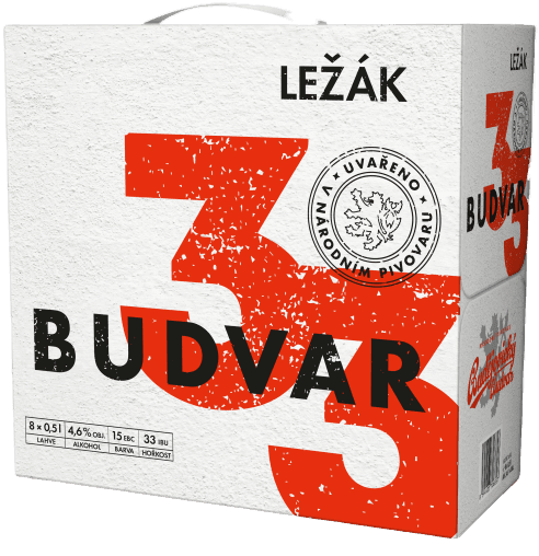 Budvar 33 světlý ležák 8x0,5l sklo