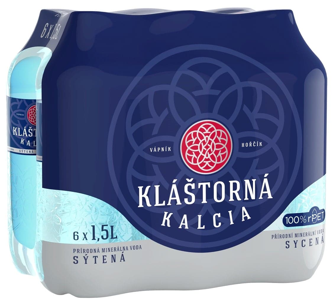 Kláštorná Kalcia Přírodní minerální voda sycená (6x1,5l)
