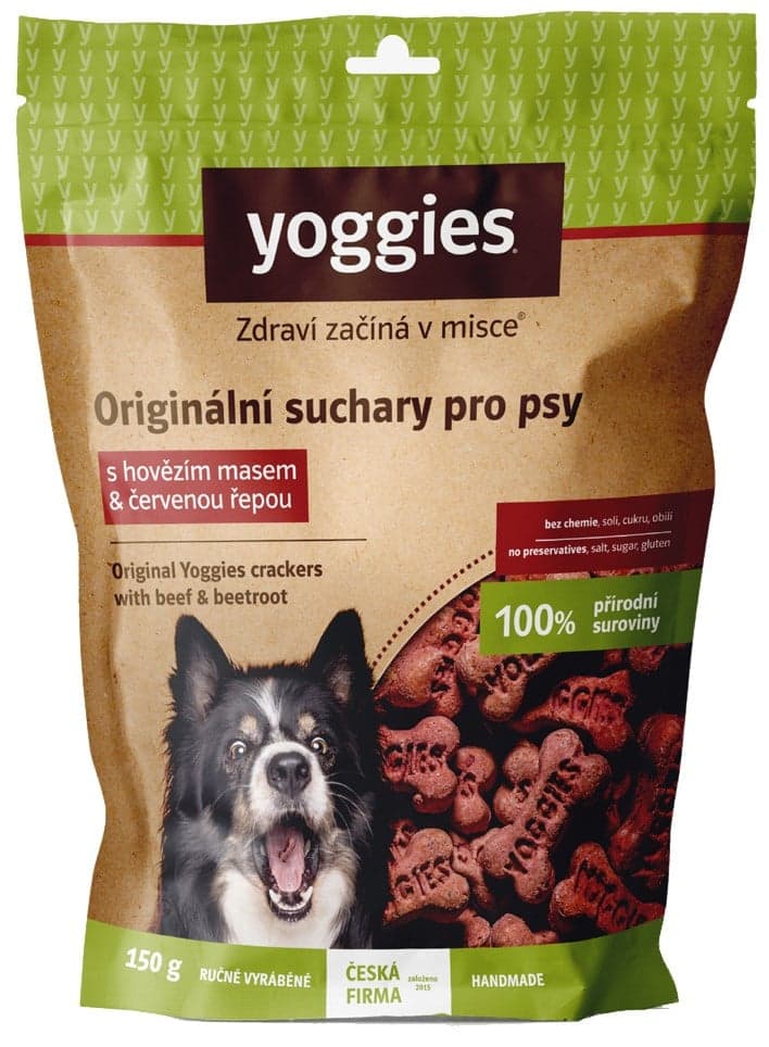 Yoggies Originální suchary pro psy s hovězím masem & červenou řepou