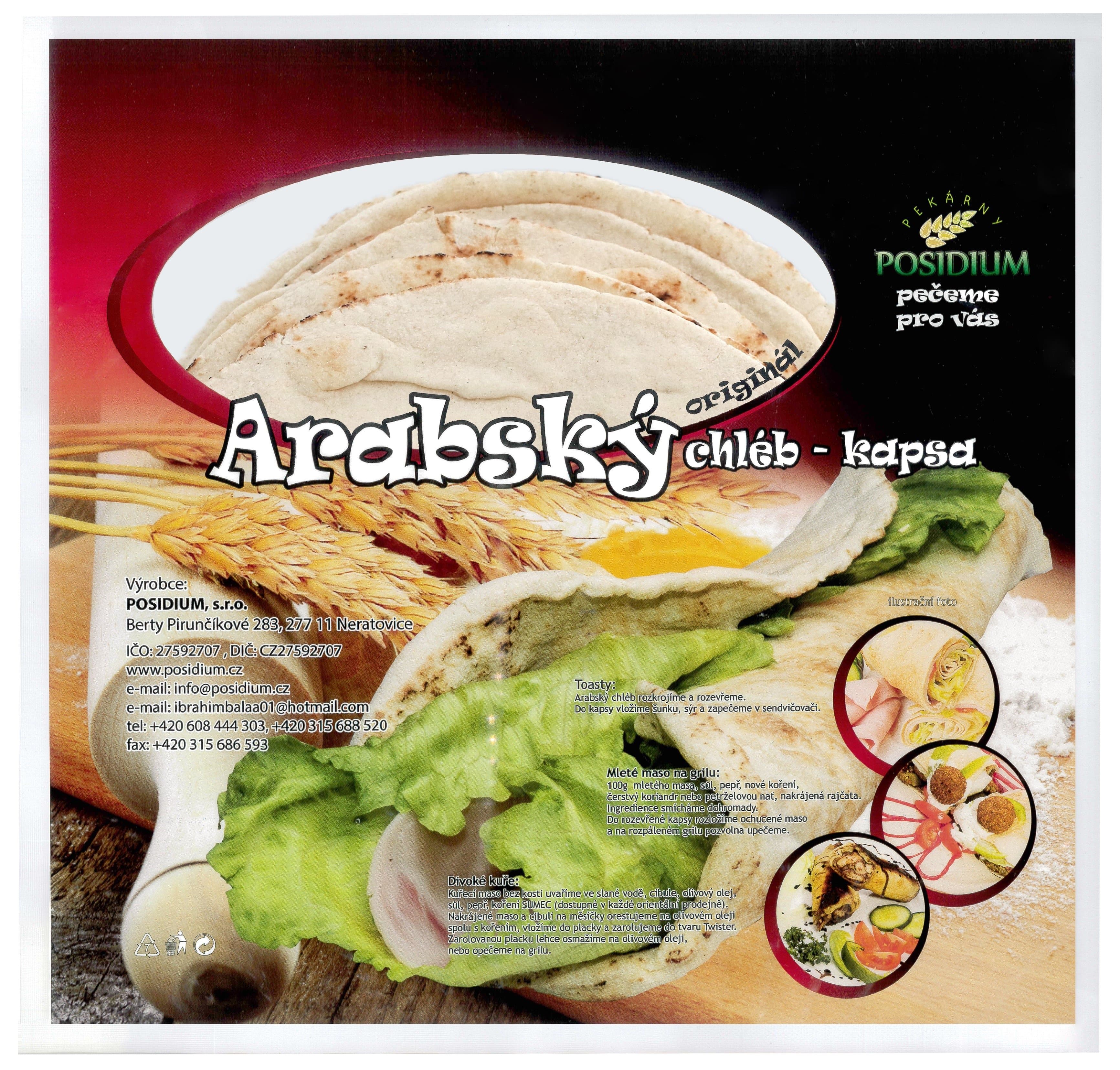 Arabský chléb kapsa světlý