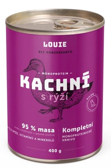 Louie Kompletní krmivo kachní s rýží pro psy