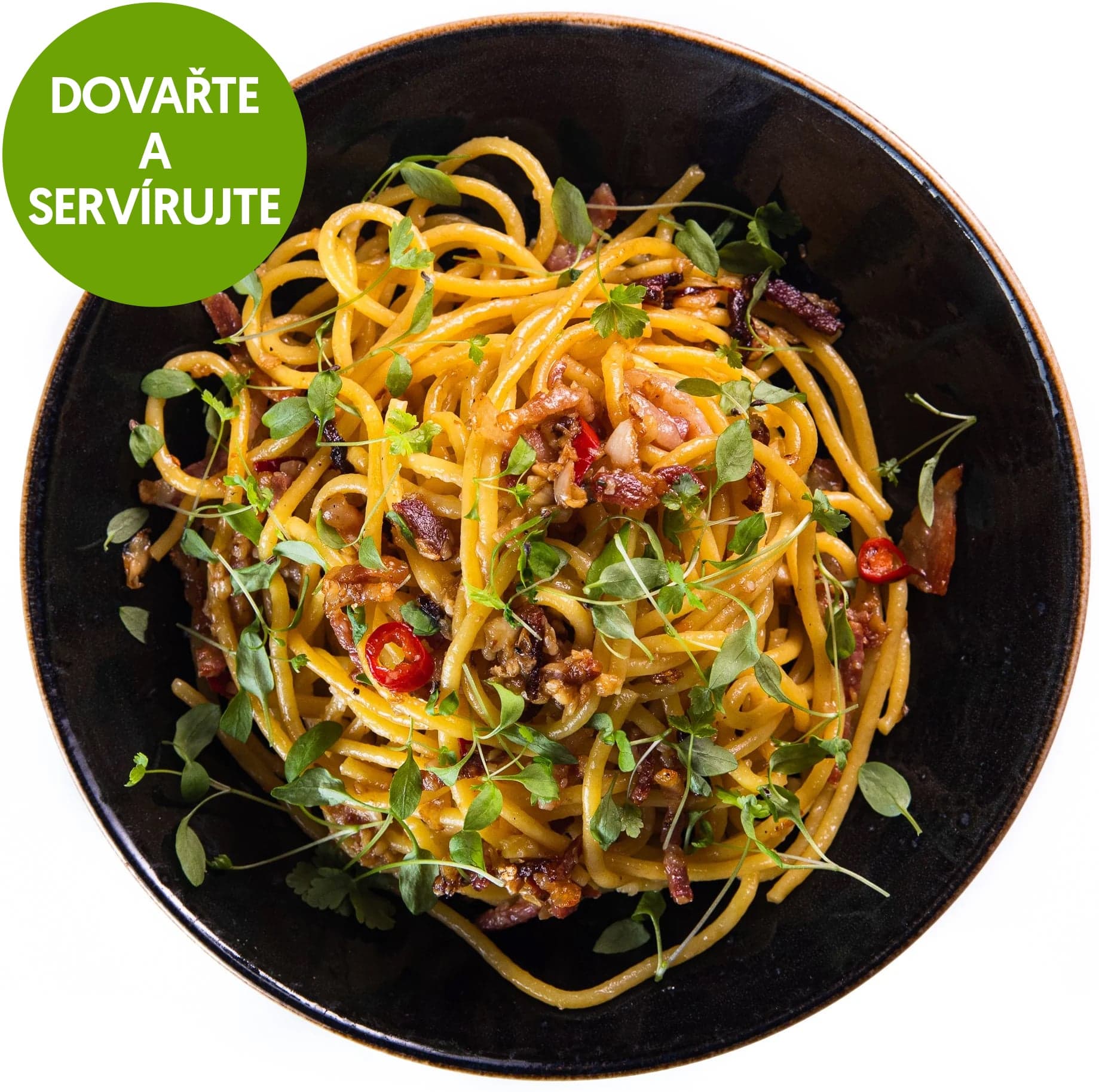 Spaghetti aglio olio s pancettou a chilli z Pasta Fresca