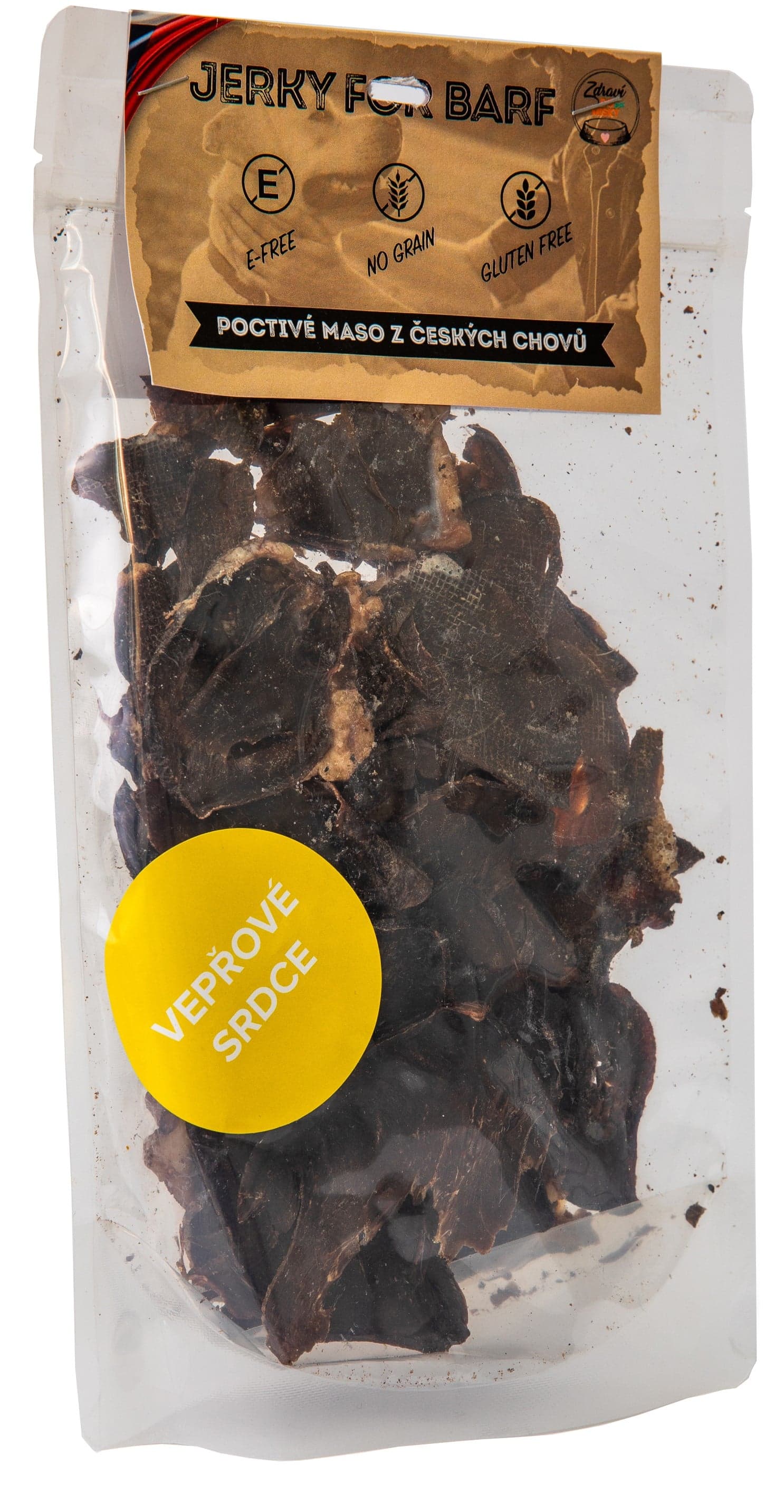 Do psí misky Jerky for barf sušené vepřové srdce