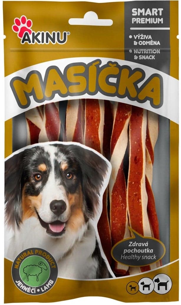 Akinu Masíčka jehněčí twister pro psy