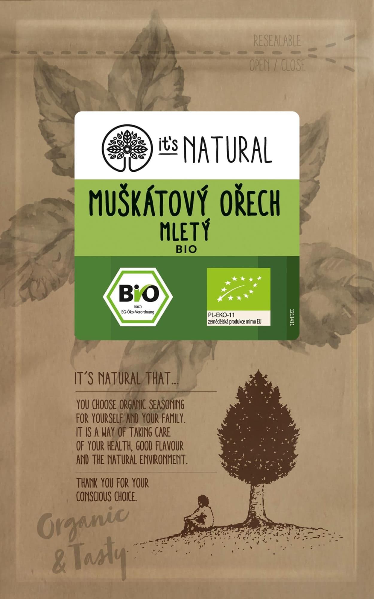 It´s Natural BIO Muškátový ořech mletý