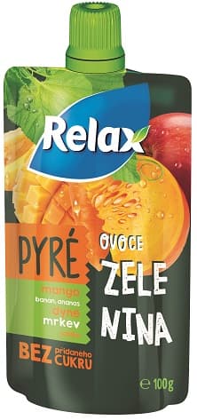 Relax Pyré ovoce zelenina s mangem, banánem, ananasem, dýní, mrkví a jablkem