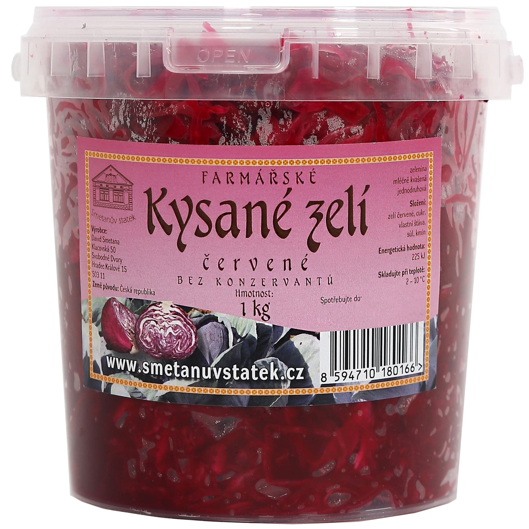 Farmářské kysané červené zelí (Smetanův statek), kyblík