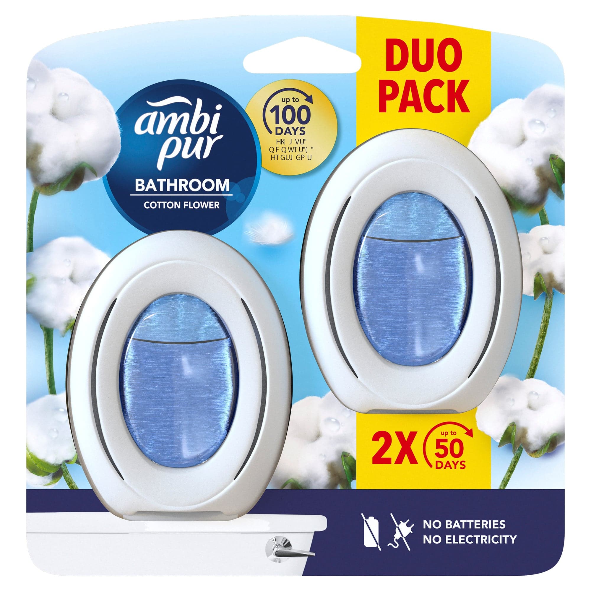 Ambi Pur Bathroom Cotton Fresh osvěžovač vzduchu 2×75 ml