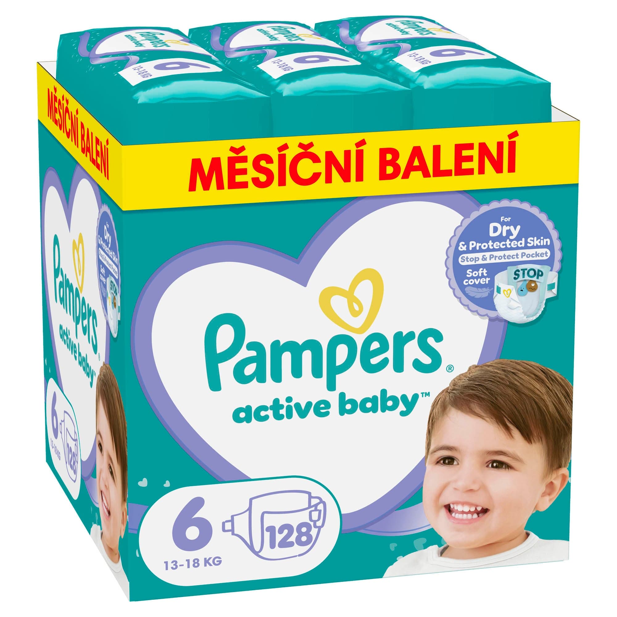 Pampers Active baby jednorázové plenky 6 (13–18 kg)