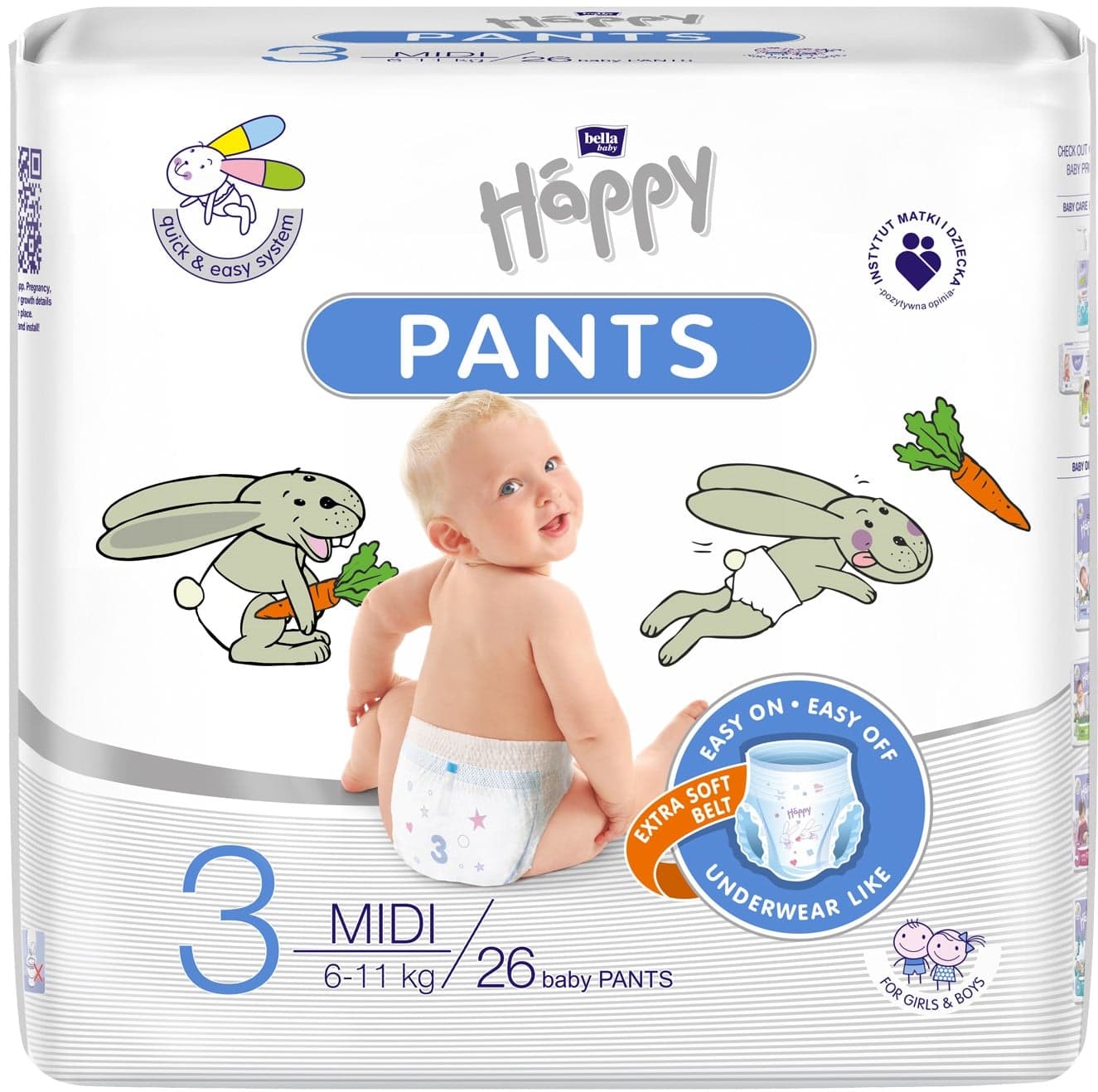 Bella Baby Happy Jednorázové plenkové kalhotky midi 6–11 kg (velikost 3)