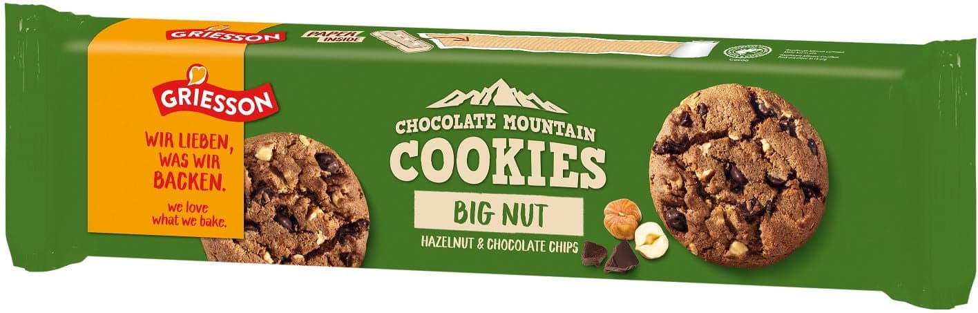 Griesson Cookies Classic s hořkou čokoládou a lískovými ořechy