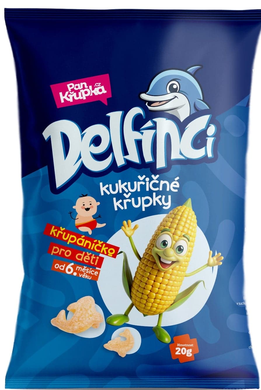 Pan Křupka Delfínci kukuřičný snack bez soli
